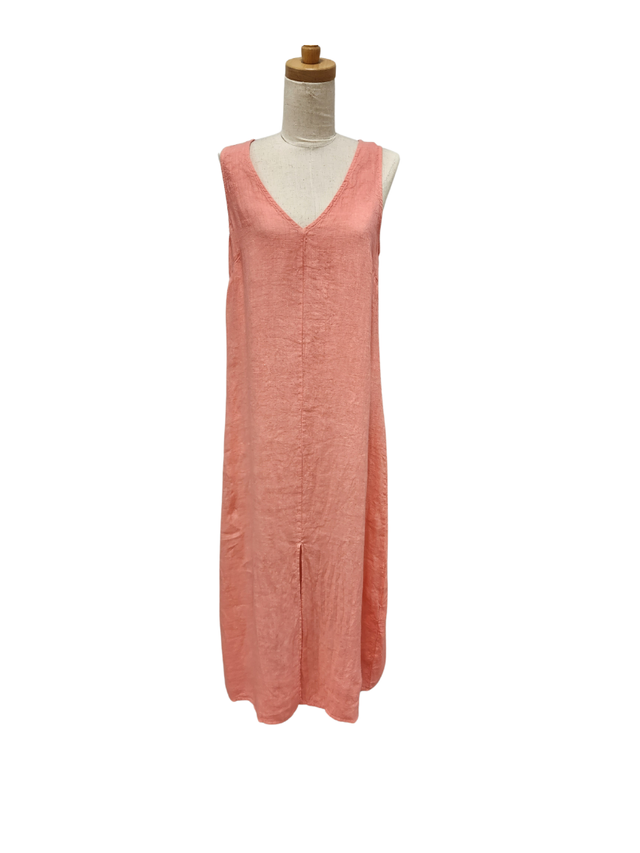 J. Jill love linen size S sleeveless dress with pockets summer Peach Coral  Pink